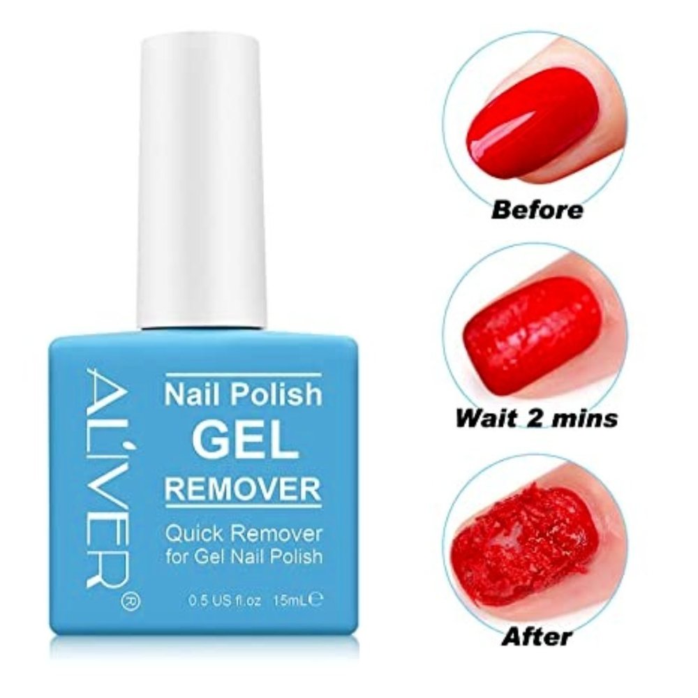 ALIVER Nail Polish Remover, Gel Remover For Nails In 2-5 Minutes - Quick & Easy